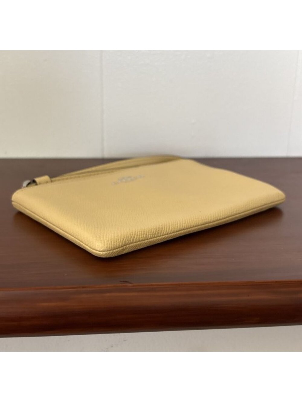 Coach Retro Yellow Leather Wristlet Corner Zip Wallet Small Clutch #58032 - Picture 6 of 11